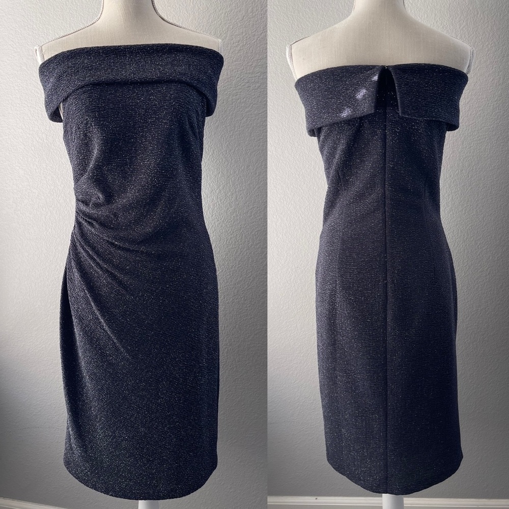 ELIZA J Dress GLITTERY Off The Shoulder Shimmer COCKTAIL Sheath DRESS Size 6